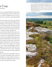 Book cover of '111 Places in Northumberland That You Shouldn't Miss', with a black and white common eider duck. Published by Emons Verlag.