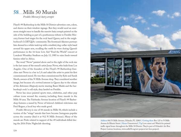 Book cover of 111 Places in Orlando That You Must Not Miss, with an alligator. Published by Emons Verlag.