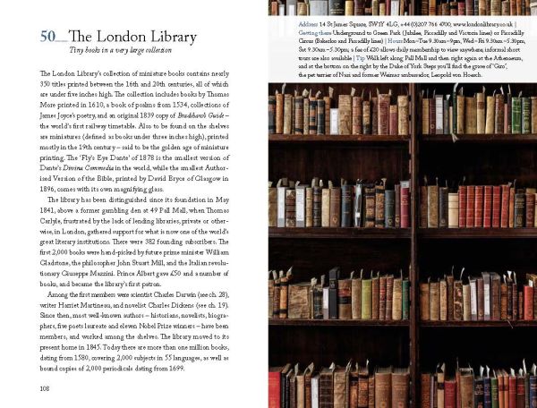 Book cover of 111 Literary Places in London That You Shouldn't Miss, with an open book surrounded by a red bus and red telephone box. Published by Emons Verlag.