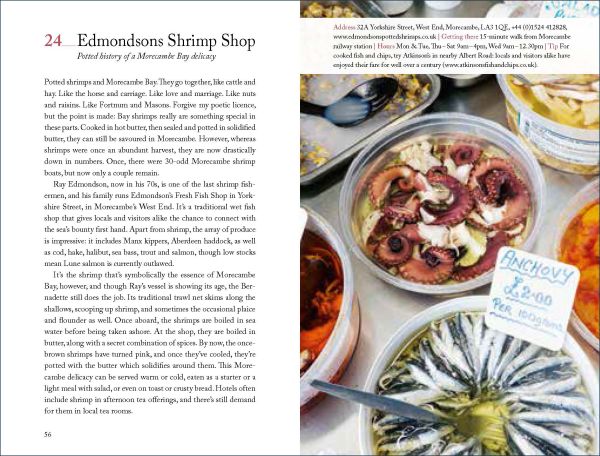 Book cover of 111 Places in Lancaster and Morecambe That You Shouldn't Miss, with a bronze statue of Eric Morecambe performing his trademark side kick. Published by Emons Verlag.