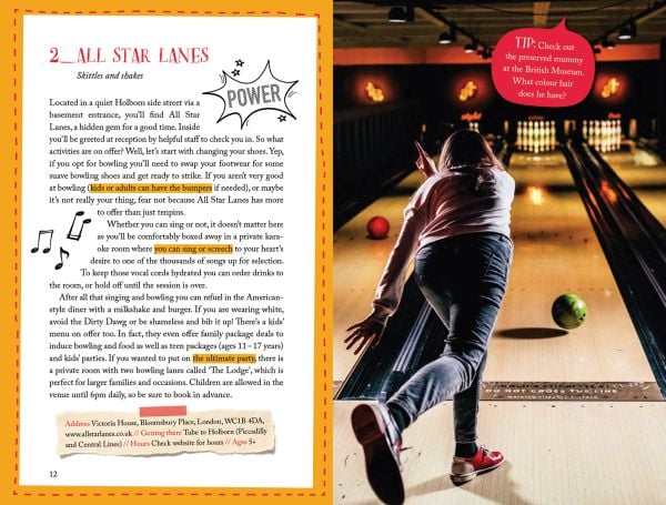 Book cover of Alicia Edwards's 111 Places for Kids in London That You Shouldn't Miss, with a black cab, tower bridge and a red robin holder the Union Jack. Published by Emons Verlag.