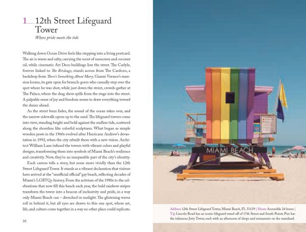 Book cover of 111 Places in Miami and the Keys That You Must Not Miss; featuring a slice of cheesecake. Published by Emons Verlag.