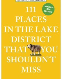 Book cover of 111 Places in the Lake District That You Shouldn't Miss, with a Herdwick sheep. Published by Emons Verlag.