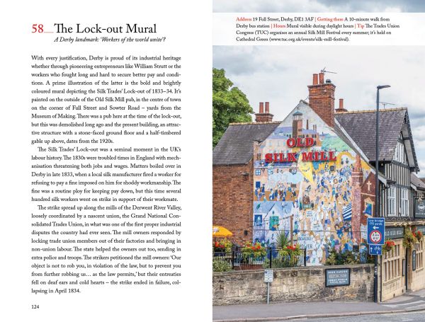 Book cover of 111 Places in Derby That You Must Not Miss; featuring a sheep. Published by Emons Verlag.