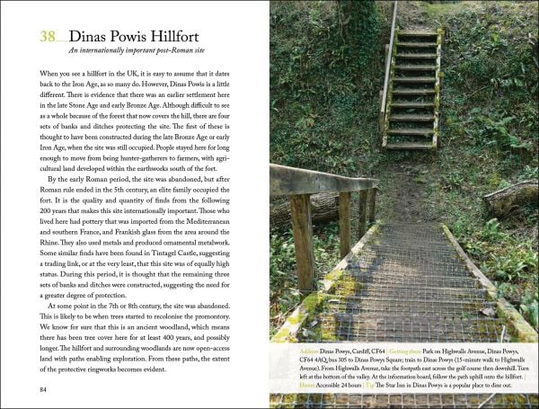 Book cover of 111 Places in Cardiff That You Shouldn't Miss; featuring a yellow daffodil. Published by Emons Verlag.