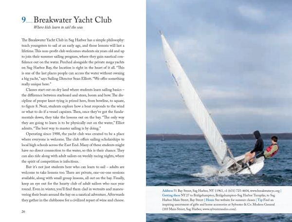 Book cover of 111 Places in the Hamptons That You Must Not Miss, featuring three swimmers. Published by Emons Verlag.