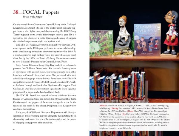 Book cover of 111 Places in Los Angeles That You Must Not Miss, with a row of palm trees with mountain behind. Published by Emons Verlag.