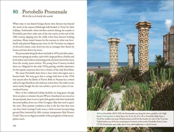 Book cover of 111 Places in Edinburgh That You Shouldn’t Miss, featuring a Scottish castle. Published by Emons Verlag.
