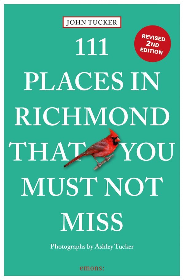 Book cover of 111 Places in Richmond That You Must Not Miss; featuring a red Northern Cardinal. Published by Emons Verlag.