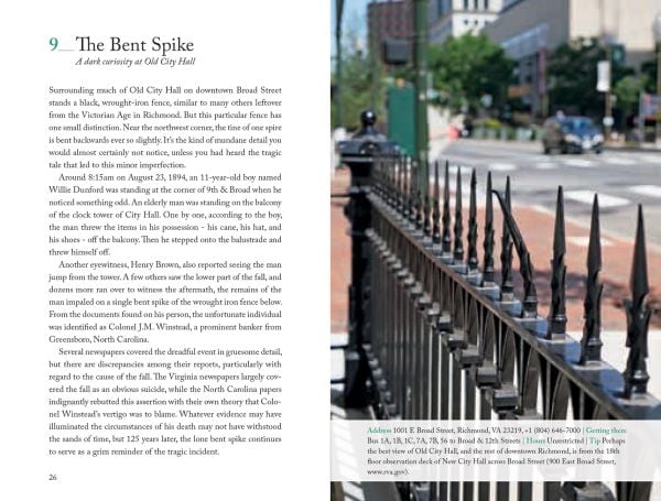 Book cover of 111 Places in Richmond That You Must Not Miss; featuring a red Northern Cardinal. Published by Emons Verlag.