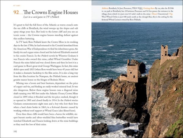 Book cover of 111 Places in Cornwall That You Shouldn't Miss; featuring a black bird with an orange beak. Published by Emons Verlag.