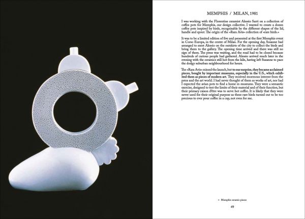 Book cover of Matteo Thun's Stories, with the architect sitting on a table, smiling while looking to his right. Published by Callwey.