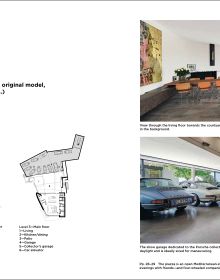 Book cover of Houses and Cars; featuring an E-type Jaguar housed in a luxury garage. Published by Callwey.