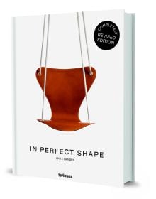 Wood chair, suspended by rope, Series 7, design Arne Jacobsen 1955, IN PERFECT SHAPE, in gold font below.