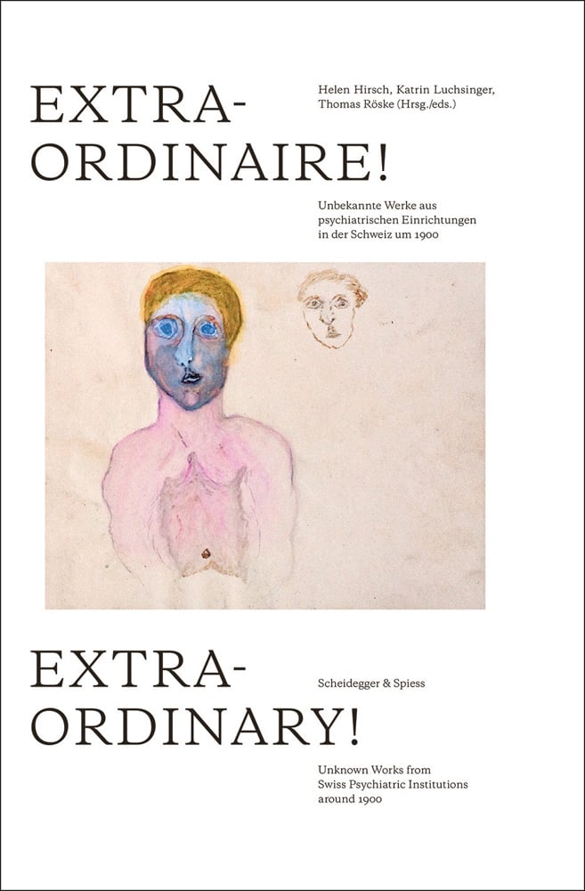 Painting of figure with bare torso, on white cover, Extraordinary! in black font below