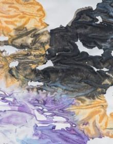 Blue and yellow watercolour lines flowing across pale grey cover, Silvia Buol in black font to top right corner.