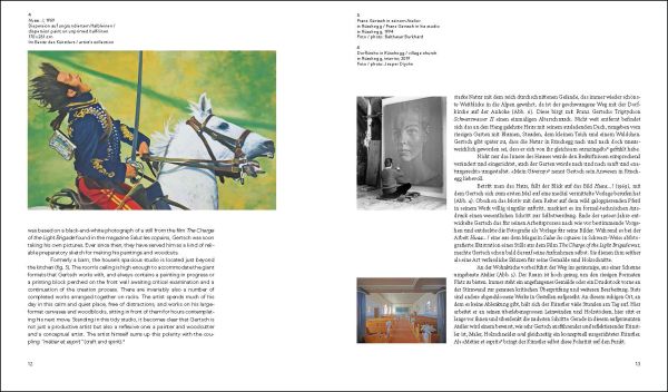 Woodcut print Rüschegg by Franz Gertsch, Franz Gertsch Rüschegg in white font to upper right.