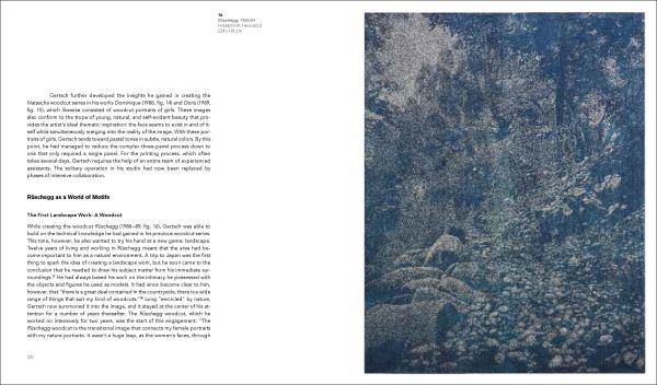 Woodcut print Rüschegg by Franz Gertsch, Franz Gertsch Rüschegg in white font to upper right.