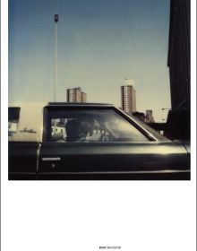 Analogue C-print, Los Angeles 18.07.1981, 1981, by Simone Kappeler, rear view of female in car, SIMONE KAPPELER AMERICA 1981 in white font to lower right.