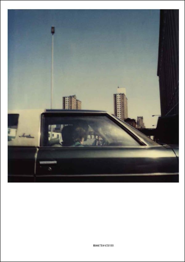 Analogue C-print, Los Angeles 18.07.1981, 1981, by Simone Kappeler, rear view of female in car, SIMONE KAPPELER AMERICA 1981 in white font to lower right.