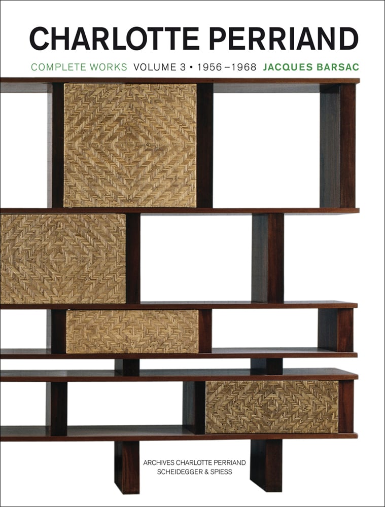 Book cover of Charlotte Perriand: Volume 3: Complete Works. 1956-1968, with a storage unit. Published by Scheidegger & Spiess.