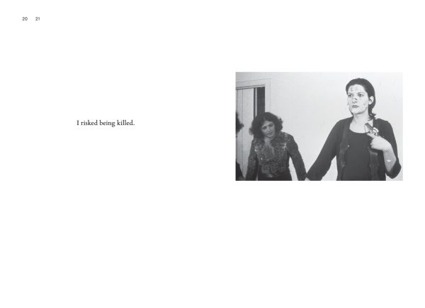 Marina Abramovic in black, seated, with hands in air, on mint green cover of 'Psychoanalyst Meets Marina Abramovic, Artist meets Jeannette Fischer', by Scheidegger & Spiess.