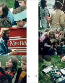 Book cover of Rebel Video: The Video Movement of the 1970s and 1980s; featuring a trio of video photos. Published by Scheidegger & Spiess.
