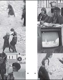 Book cover of Rebel Video: The Video Movement of the 1970s and 1980s; featuring a trio of video photos. Published by Scheidegger & Spiess.