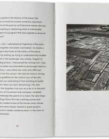 Grey cover with Peter Zumthor Mari Lending in red font and A Feeling of History in black font below