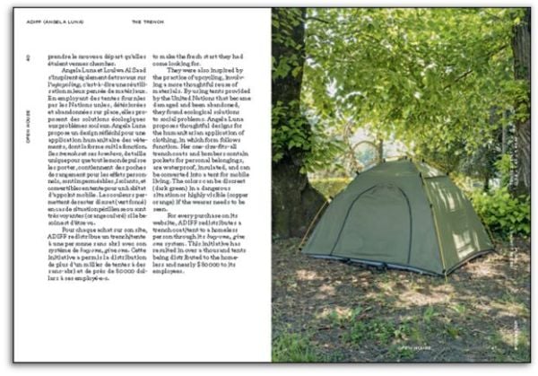 Book cover of Open House: Experience of Space, with a small house made of scaffolding, with man sitting on first floor reading book. Published by Scheidegger & Spiess.