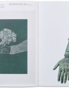 Book cover of La main (et) le gant: Kokoschka à portée de main, with a pair of arms and hands in black and white striped gloves. Published by Scheidegger & Spiess.
