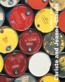 Book cover of Christo and Jeanne-Claude: Barrels, with the tops of a collection of metal oil drums. Published by Verlag Kettler.