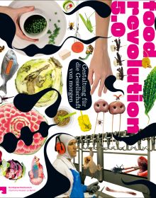 Book cover of Food Revolution 5.0 Part 2, with a collage of food photographs: dragon fruit, pot of peas, fish, pig snouts, sushi. Published by Verlag Kettler.