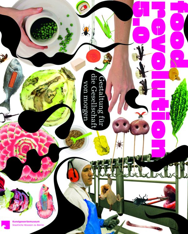 Book cover of Food Revolution 5.0 Part 2, with a collage of food photographs: dragon fruit, pot of peas, fish, pig snouts, sushi. Published by Verlag Kettler.