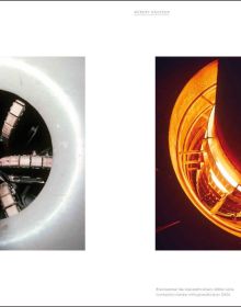 Book cover of Metabolic Processes, Ruhrchemie in Photography, with a window to chemical metal vat, with amber liquid inside. Published by Verlag Kettler.