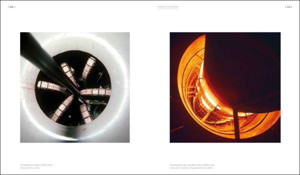 Book cover of Metabolic Processes, Ruhrchemie in Photography, with a window to chemical metal vat, with amber liquid inside. Published by Verlag Kettler.