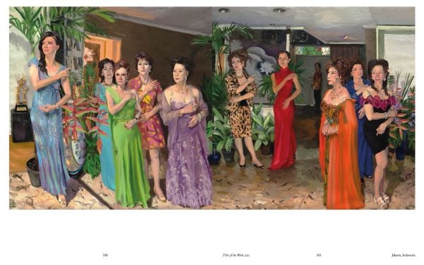 White book cover of Liu Xiaodong, Retrospective, featuring a painting of three figures on horseback, in open landscape. Published by Verlag Kettler.