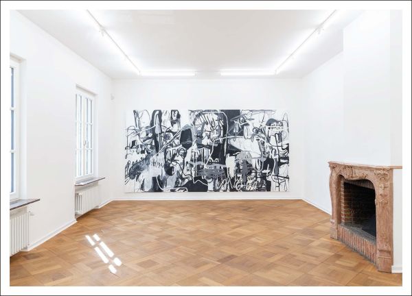 White book cover of Jana Schröder, The Early Years, featuring the female artist staring sternly at the camera as she stand on step of campervan. Published by Verlag Kettler.