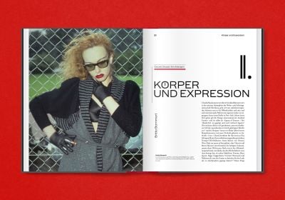 Book cover Claudia Skoda, Dressed To Thrill, with woman in dark make up and slick hairstyle. Published by Verlag Kettler.