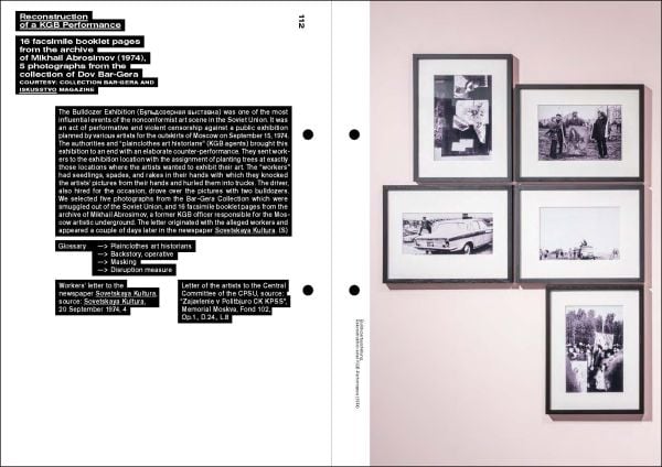 Book cover of Artists and Agents - Performance Art and Secret Services, with black and white video still of white male in black hat, holding a silver walkie talkie. Published by Verlag Kettler.