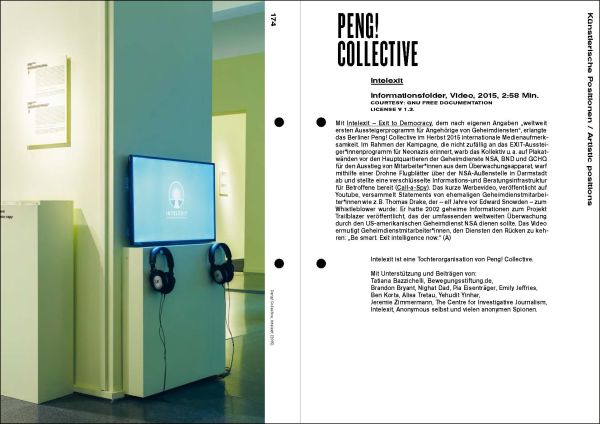 Book cover of Artists and Agents - Performance Art and Secret Services, with black and white video still of white male in black hat, holding a silver walkie talkie. Published by Verlag Kettler.