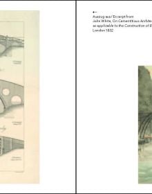 White book cover of Iron Bridge, England, Hefte zur Baukunst Volume 2, with cast iron arch bridge crossing over the River Severn in Shropshire. Published by Verlag Kettler.