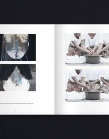 Black cover of Gladys Kalichini, …these gestures of memory, with plume of white powdery substance to left. Published by Verlag Kettler.