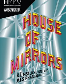Book cover of House of Mirrors, HMKV, with geometric lines forming mirror like corridor. Published by Verlag Kettler.