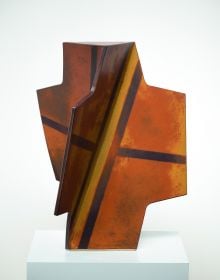 Book cover of Materiality: The Miller Ceramic Art Collection, with a bell shaped terracotta ceramic. Published by Arnoldsche Art Publishers.
