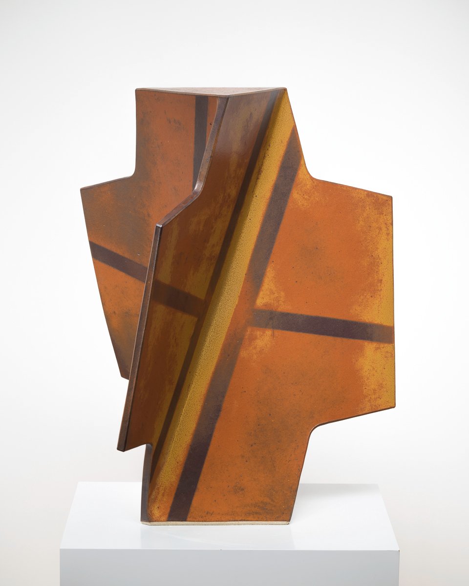 Book cover of Materiality: The Miller Ceramic Art Collection, with a bell shaped terracotta ceramic. Published by Arnoldsche Art Publishers.