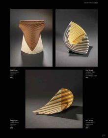 2 abstract black and brown sculptures on black cover, Ceramic Horizons in white font, arnoldsche to lower right corner