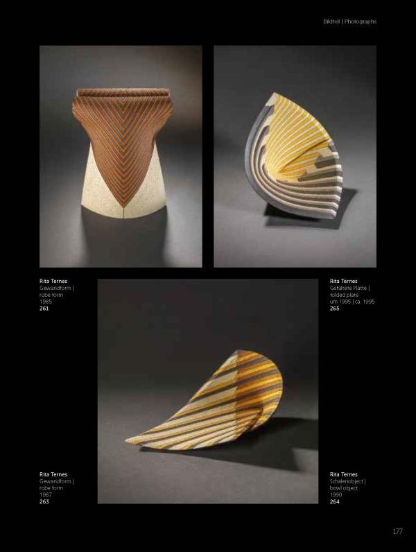 2 abstract black and brown sculptures on black cover, Ceramic Horizons in white font, arnoldsche to lower right corner