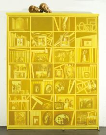 Book cover of Sverre Bjertnaes: Works, featuring an abstract painting titled 'Three figures in a revolution'. Published by Images Publishing.
