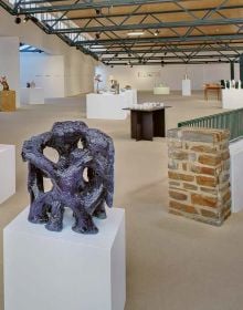 Book cover of 14th Westerwald Preis 2019 Kermik Europas Ceramics of Europe, with a close up of white textured ceramic surface. Published by Arnoldsche Art Publishers.